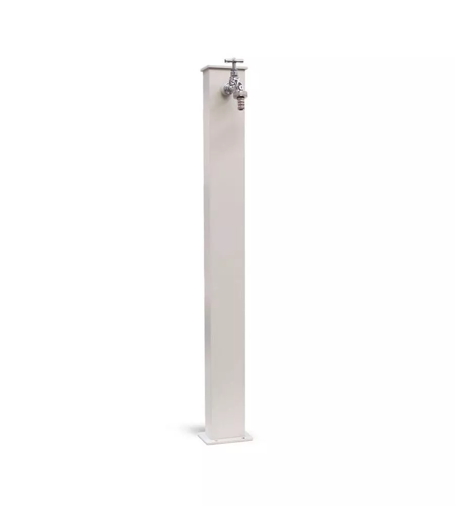 Fontana vedovella moderna "york" in alluminio bianco -  11x8x82 cm